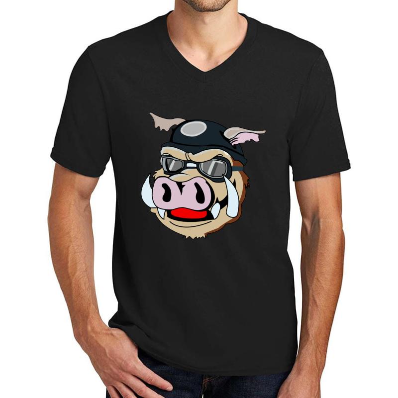 Wild Hogs Logo Unisex V-Neck T-Shirt Men Black