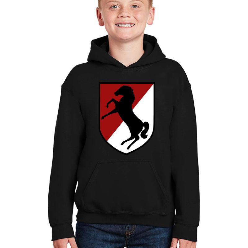 11Th Armored Cavalry Regiment Us Army  Youth Hooded Sweatshirt Boy Black