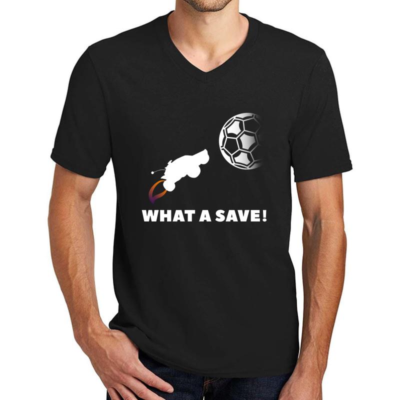 What A Save - Rocket League Unisex V-Neck T-Shirt Men Black