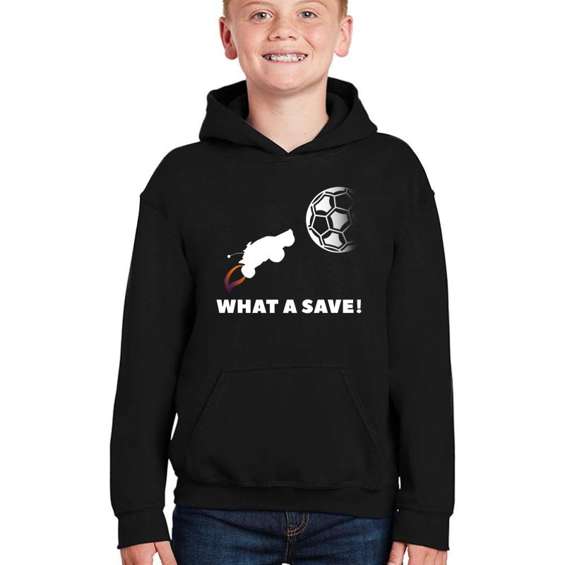 What A Save - Rocket League Youth Hooded Sweatshirt Boy Black