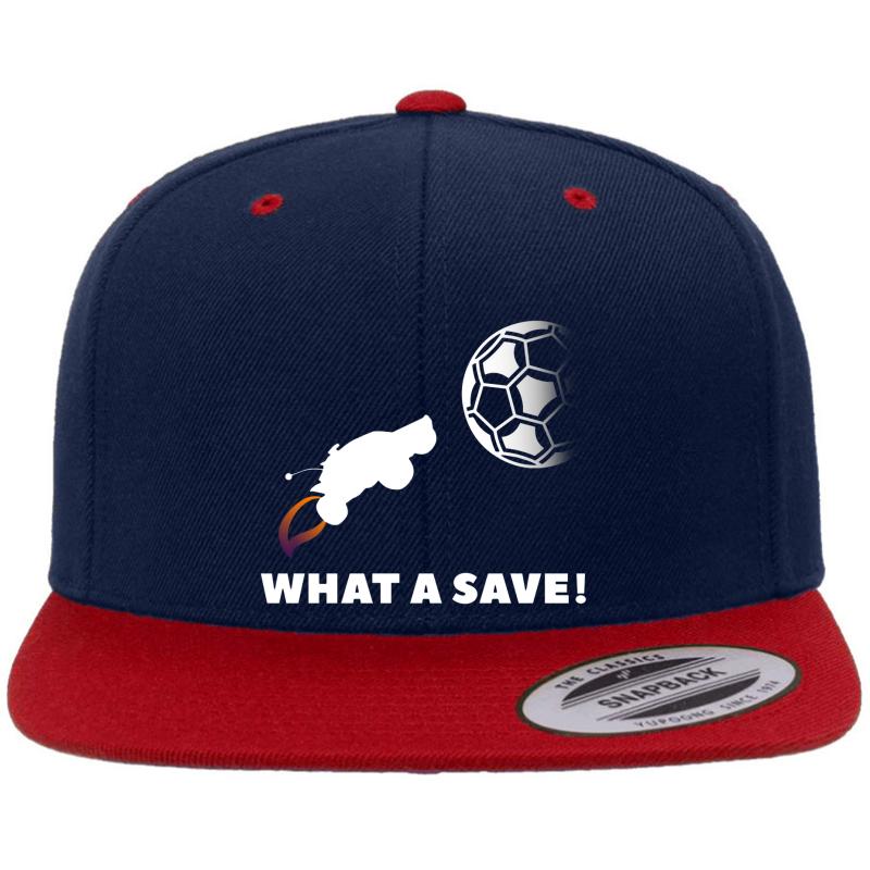 What A Save - Rocket League Premium Flat Bill Snapback Cap  Navy