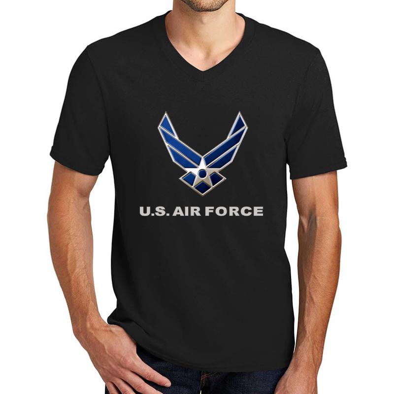 Air Force Unisex V-Neck T-Shirt Men Black