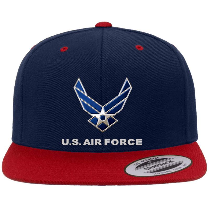 Air Force Premium Flat Bill Snapback Cap  Navy