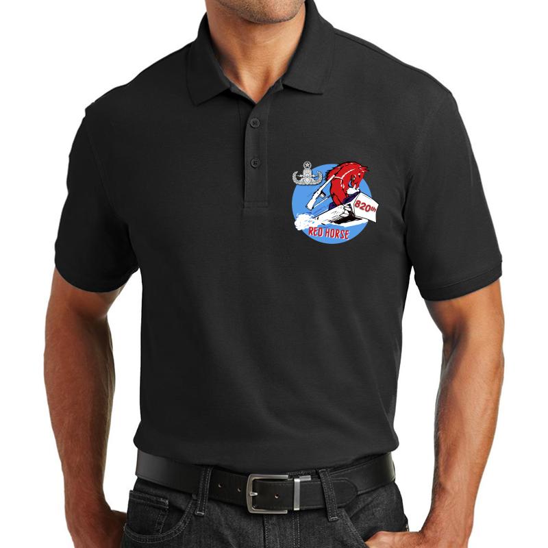 Af 820Th Eod Red Horse Unisex Polo Jersey Sport Shirt Men Black