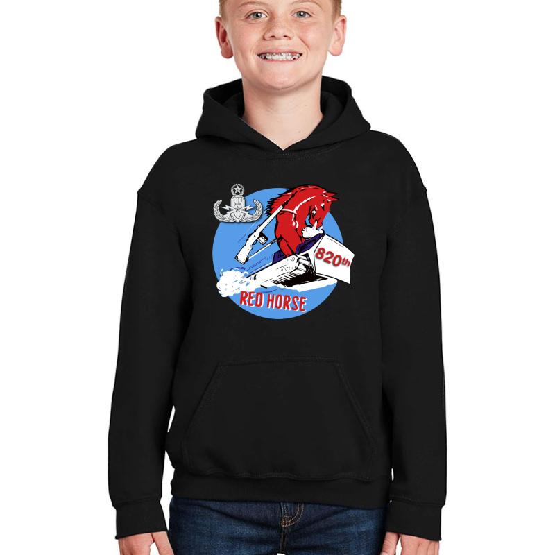 Af 820Th Eod Red Horse Youth Hooded Sweatshirt Boy Black