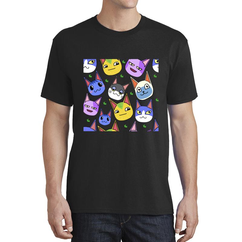 Animal Crossing Cats Unisex T-Shirt Men Black