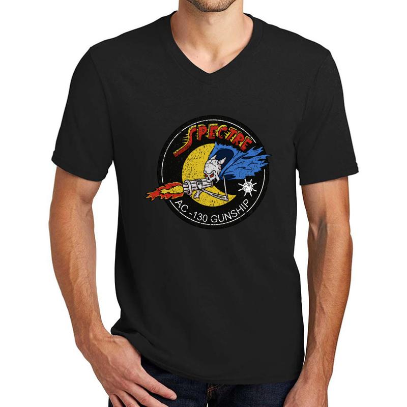 Vietnam Ac-130 Gunship Ghost Aerial Gunner Shirt Gear Unisex V-Neck T-Shirt Men Black