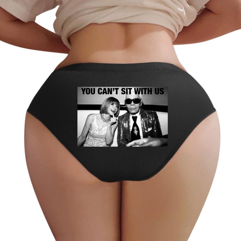 You Can T Sit With Us Anna Wintour Karl Lagerfeld Women Underwear Panties Women Black