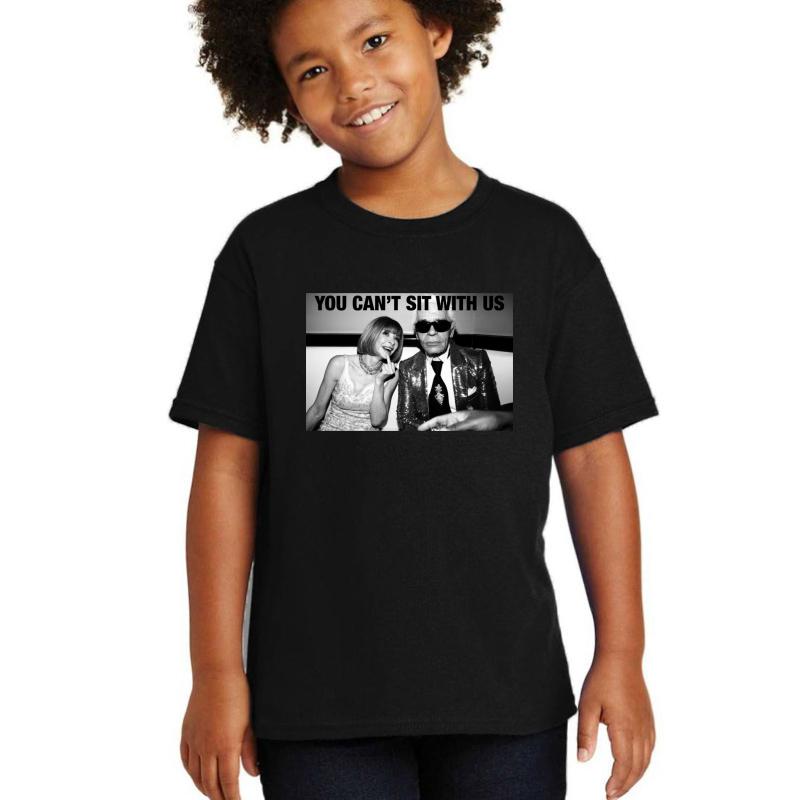 You Can T Sit With Us Anna Wintour Karl Lagerfeld Youth T-Shirt Boy Black