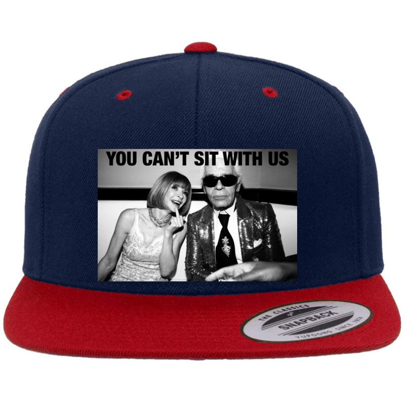 You Can T Sit With Us Anna Wintour Karl Lagerfeld Premium Flat Bill Snapback Cap  Navy