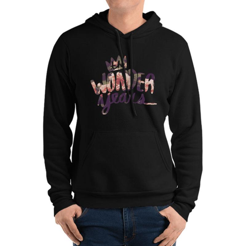 The Wonder Years Floral Logo Unisex Hooded Sweatshirt Men Black