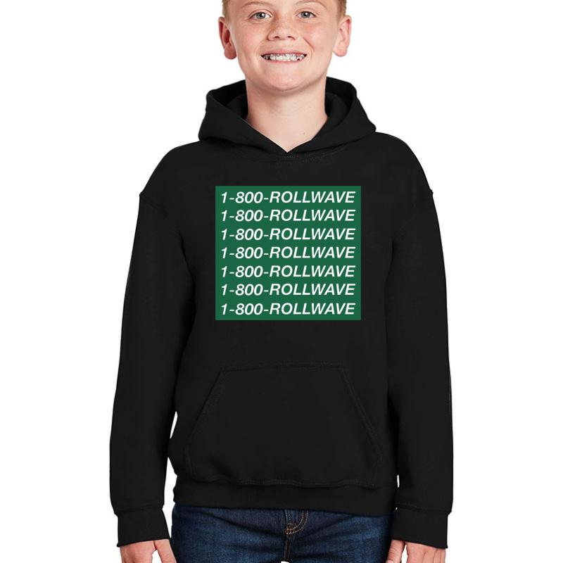 1-800-Rollwave ?ÿTulane University Hotline Bling Youth Hooded Sweatshirt Boy Black