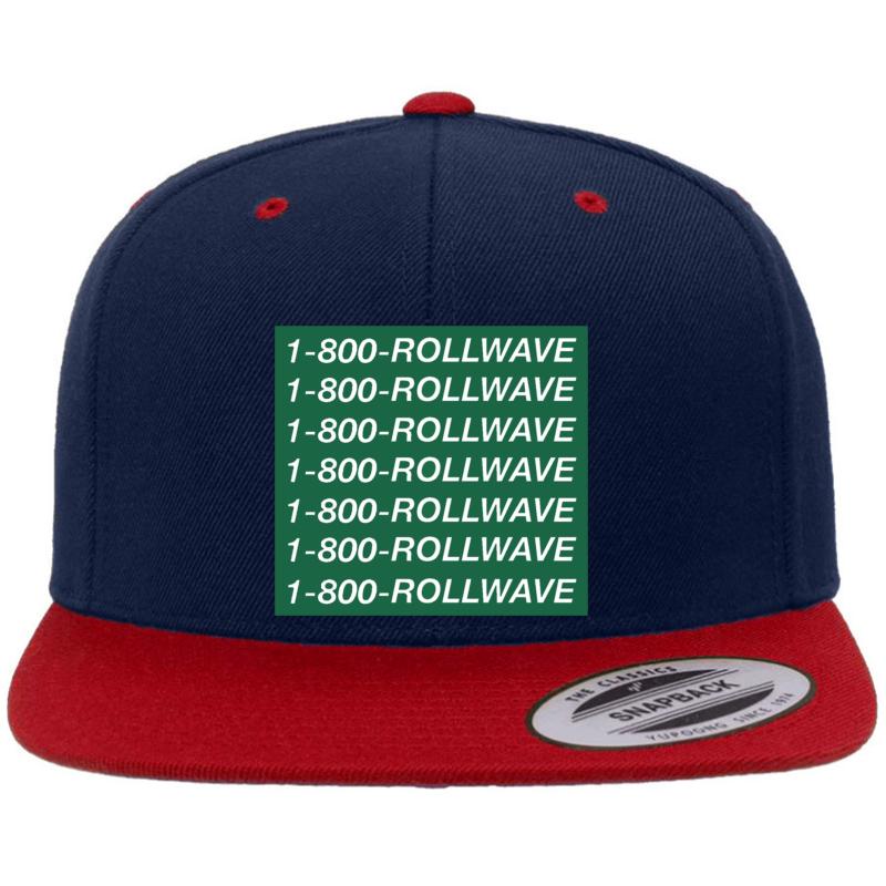 1-800-Rollwave ?ÿTulane University Hotline Bling Premium Flat Bill Snapback Cap  Navy