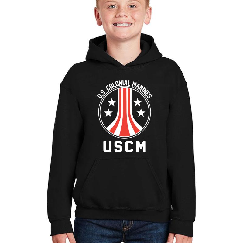 Uscm Us Colonial Marines Youth Hooded Sweatshirt Boy Black