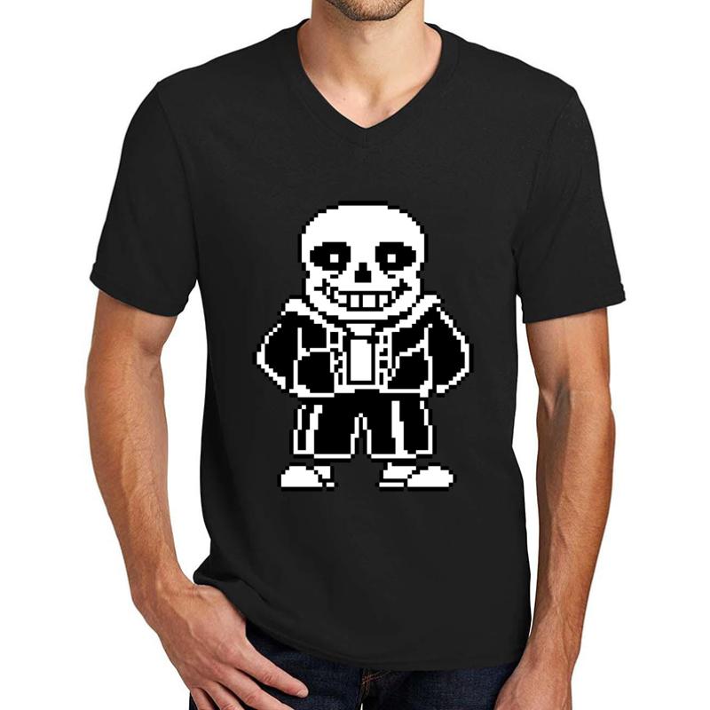 Undertale Sans Unisex V-Neck T-Shirt Men Black