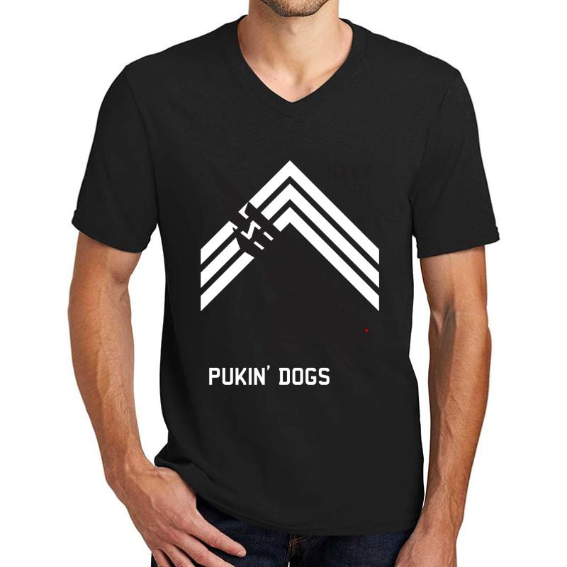 Vf-143 Pukin Dogs Sans Reproache Unisex V-Neck T-Shirt Men Black