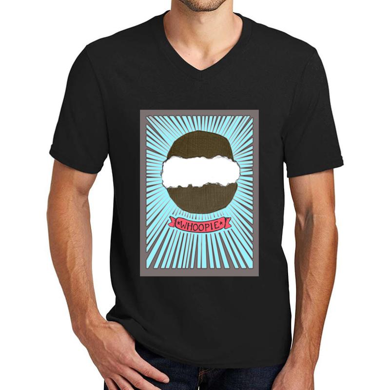 Whoopie! Whoopie Pies On Aqua Unisex V-Neck T-Shirt Men Black