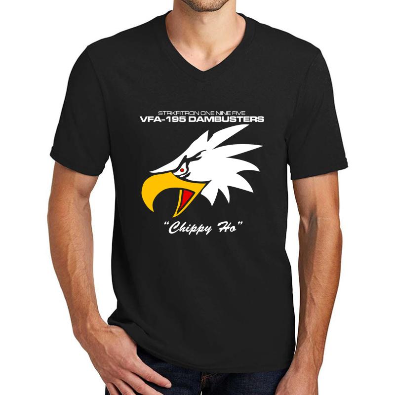 Vfa-195 Dambusters United States Navy Strike Fighter Squadron Unisex V-Neck T-Shirt Men Black