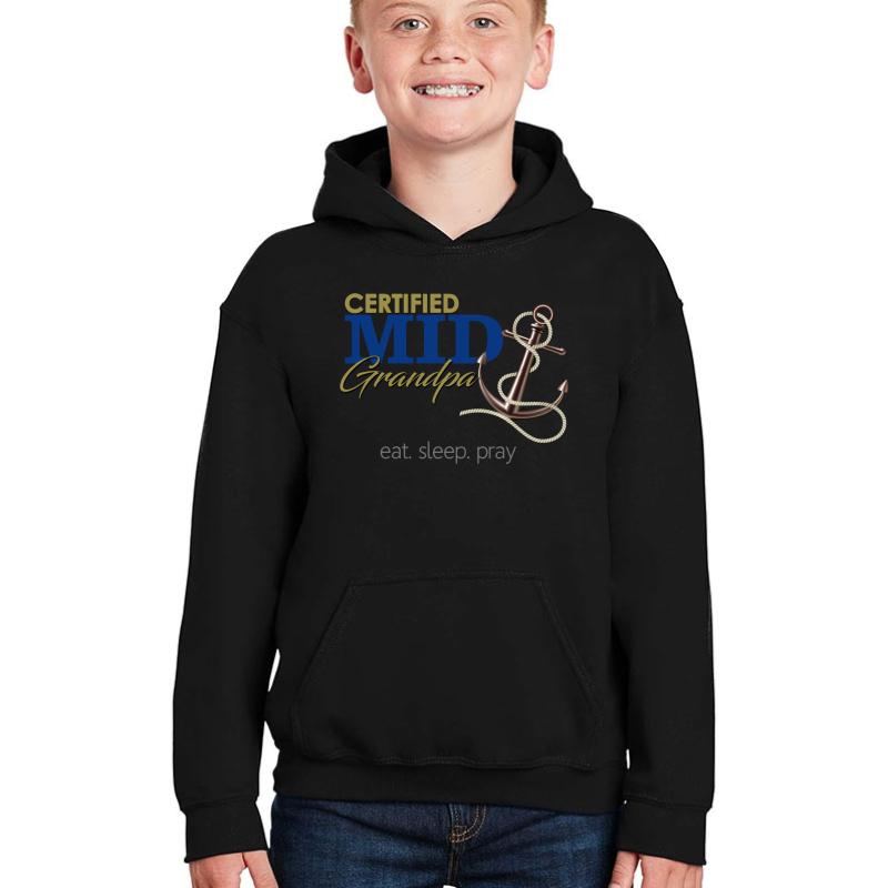 Usna - Grandpa Youth Hooded Sweatshirt Boy Black