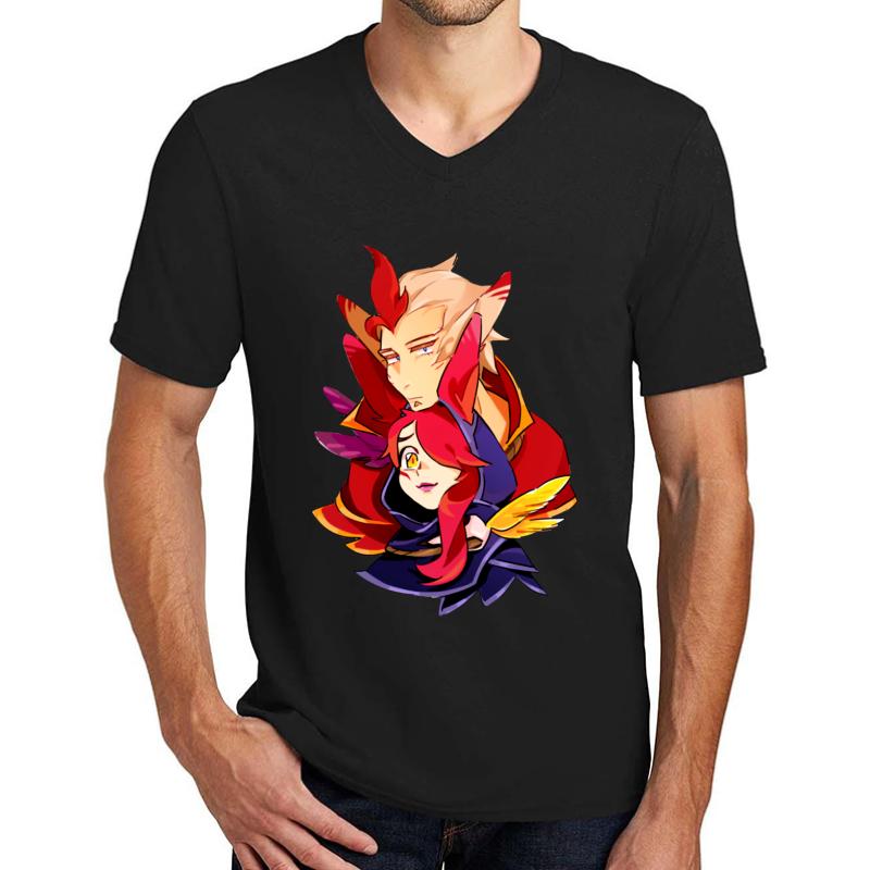 Xayah Rakan League Of Legends Unisex V-Neck T-Shirt Men Black