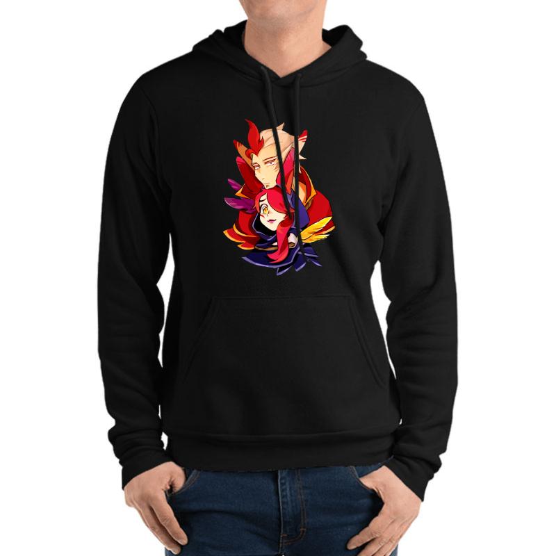 Xayah Rakan League Of Legends Unisex Hooded Sweatshirt Men Black