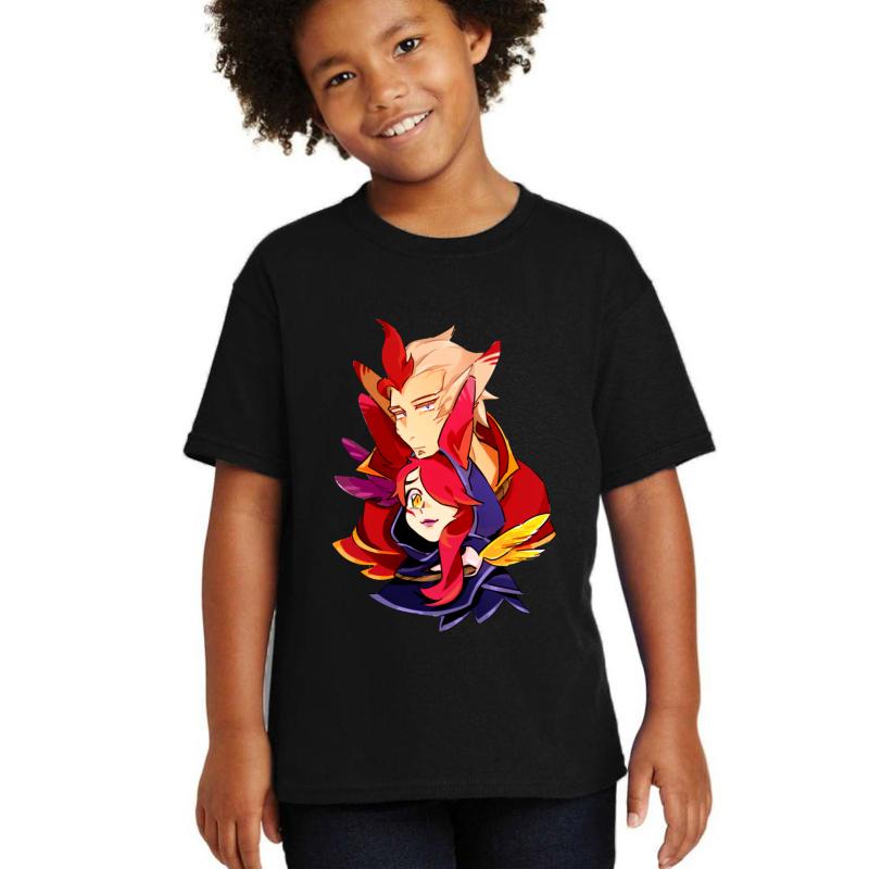 Xayah Rakan League Of Legends Youth T-Shirt Boy Black