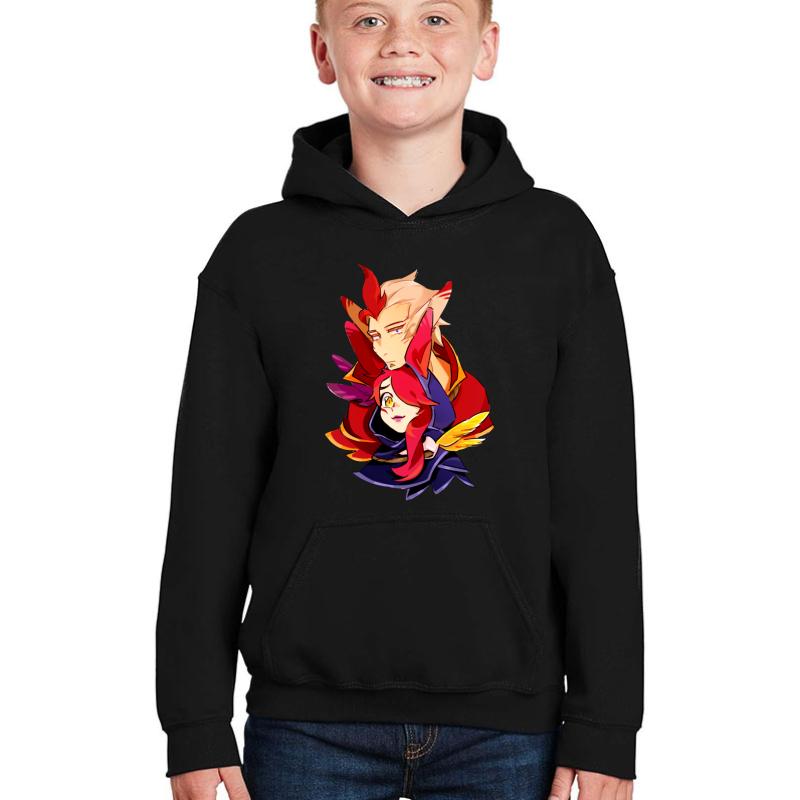 Xayah Rakan League Of Legends Youth Hooded Sweatshirt Boy Black