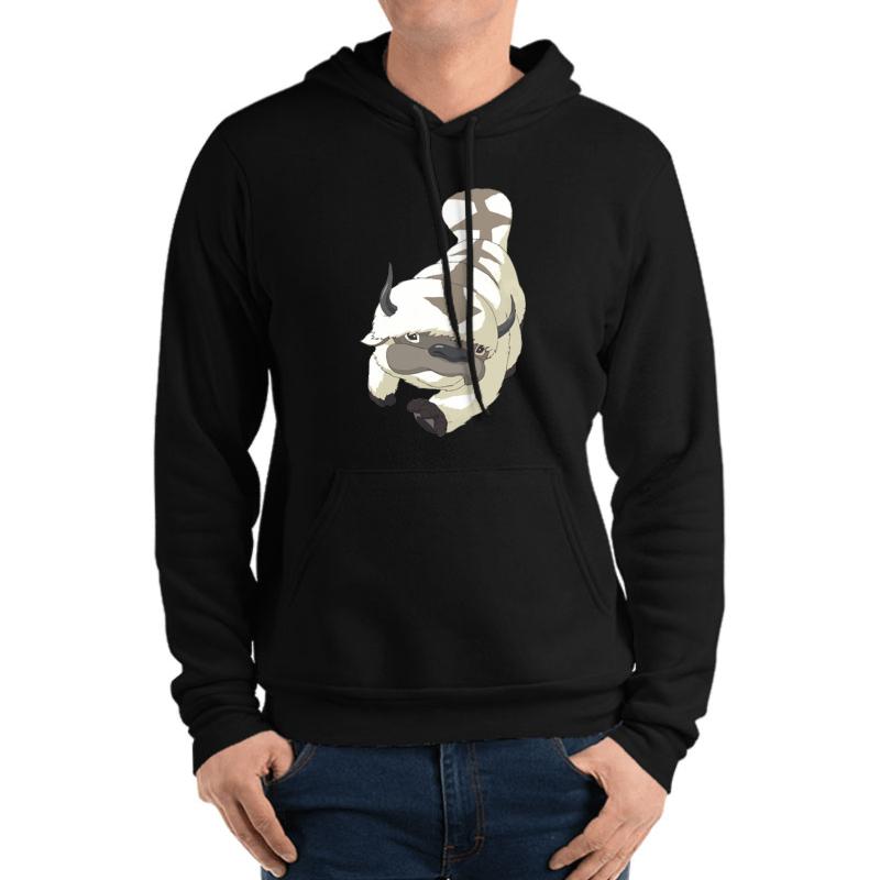 Appa Sky Bison Japanese Anime Flying The Last Airbender Avatar Unisex Hooded Sweatshirt Men Black