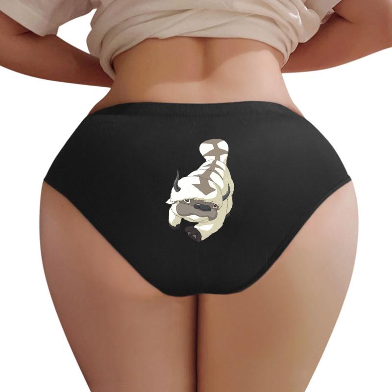 Appa Sky Bison Japanese Anime Flying The Last Airbender Avatar Women Underwear Panties Women Black