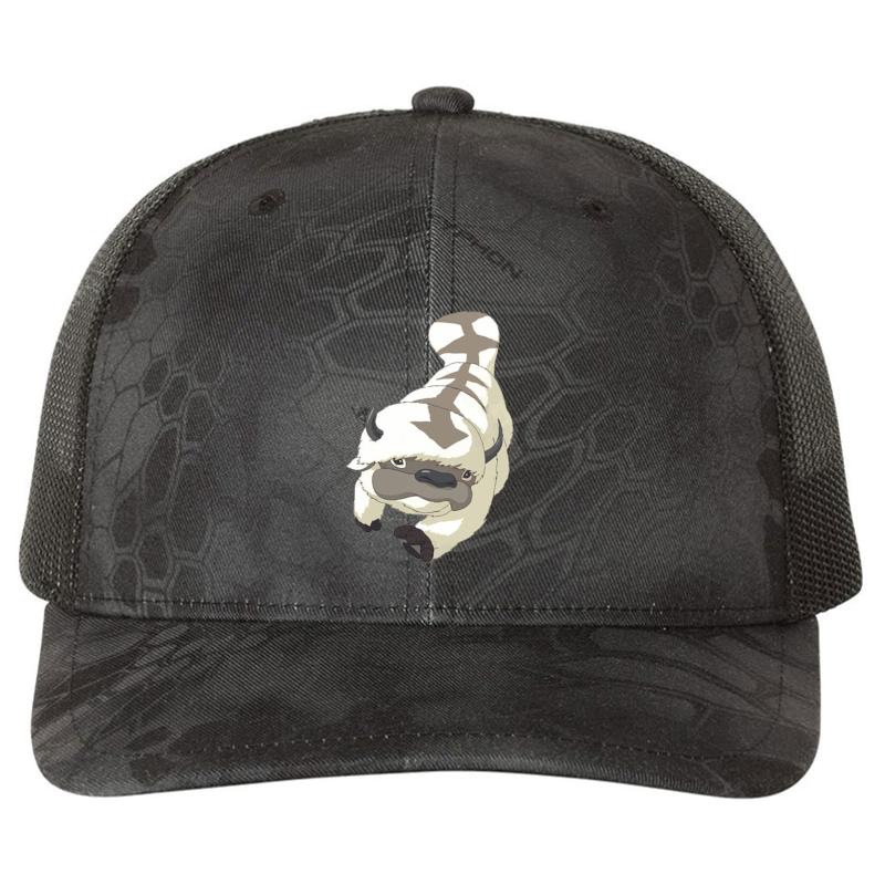 Appa Sky Bison Japanese Anime Flying The Last Airbender Avatar Richardson Premium Trucker Snapback Cap  Kryptek Typhon Black