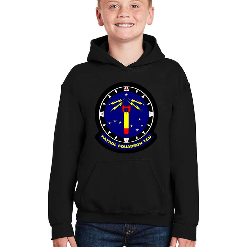 Vp-10 Red Lancers Crest Youth Hooded Sweatshirt Boy Black