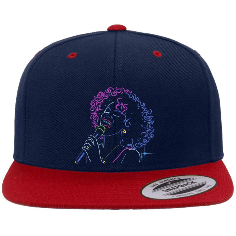 Whitney Houston Premium Flat Bill Snapback Cap  Navy