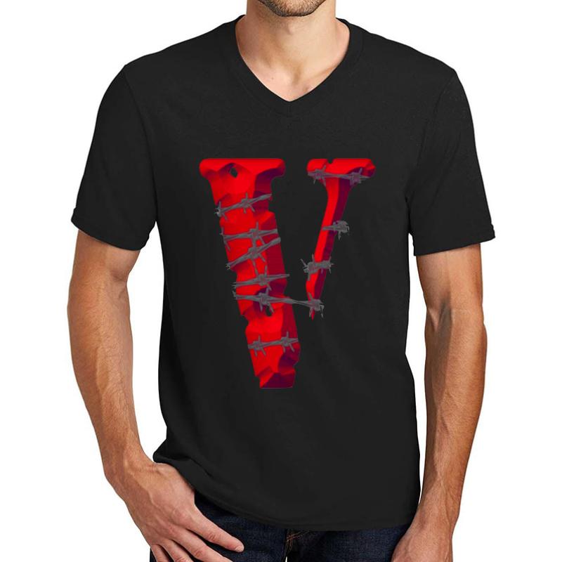 Vlone Unisex V-Neck T-Shirt Men Black