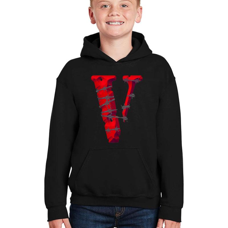 Vlone Youth Hooded Sweatshirt Boy Black