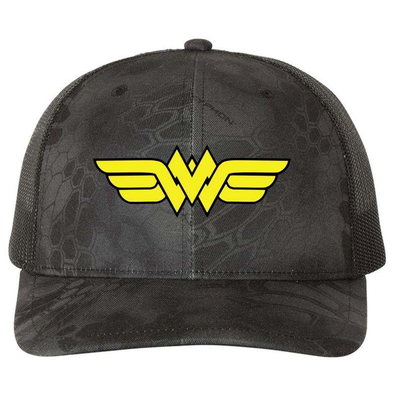 Wondermom Richardson Premium Trucker Snapback Cap  Kryptek Typhon Black