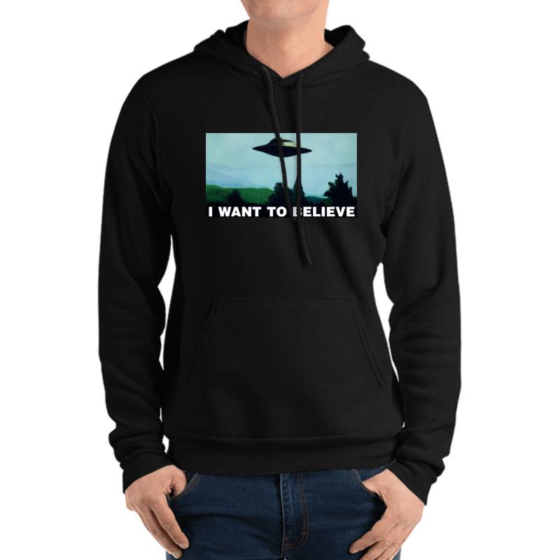 The X Files I Want To Believe Unisex Hooded Sweatshirt Men Black