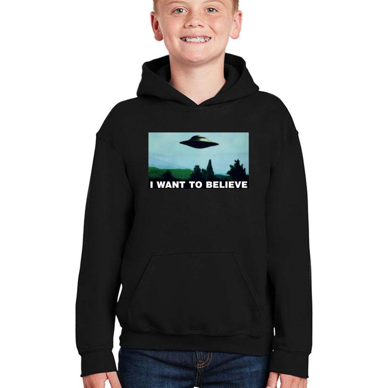 The X Files I Want To Believe Youth Hooded Sweatshirt Boy Black