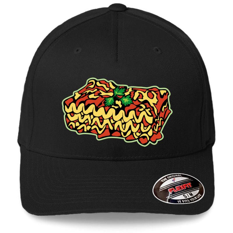 'Lasagna' Awesome Lasagna Day Gift Flexfit Baseball Cap  Black