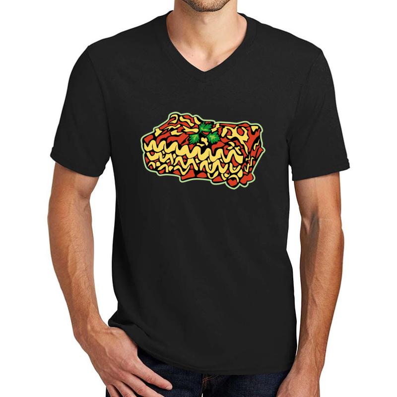 'Lasagna' Awesome Lasagna Day Gift Unisex V-Neck T-Shirt Men Black