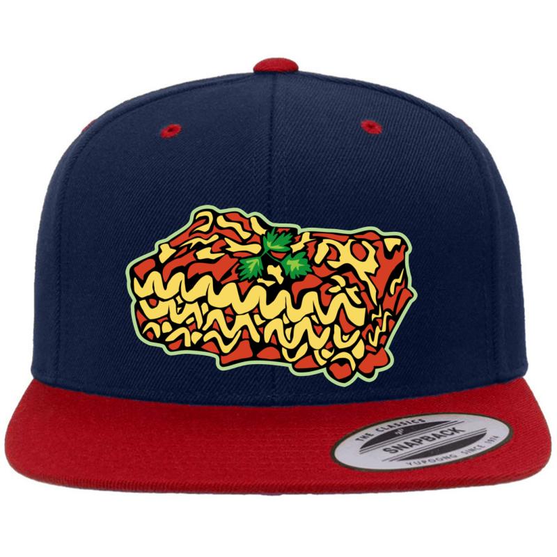 'Lasagna' Awesome Lasagna Day Gift Premium Flat Bill Snapback Cap  Navy