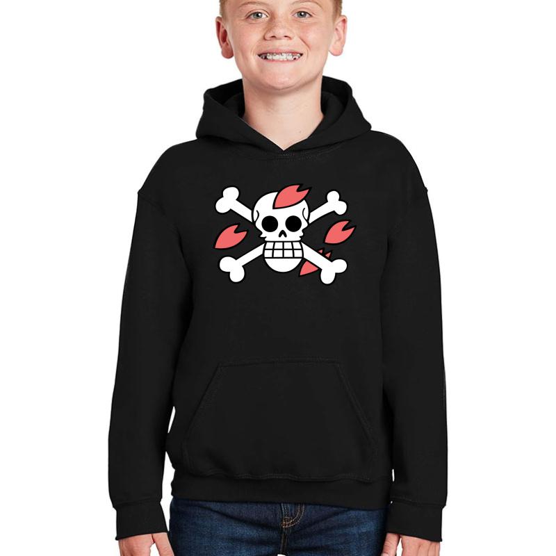 Tony Tony Chopper Flag Symbol One Piece Youth Hooded Sweatshirt Boy Black