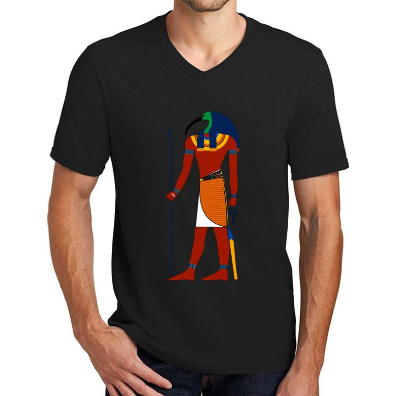 Thoth Egyptian Gods Goddesses And Deities Unisex V-Neck T-Shirt Men Black