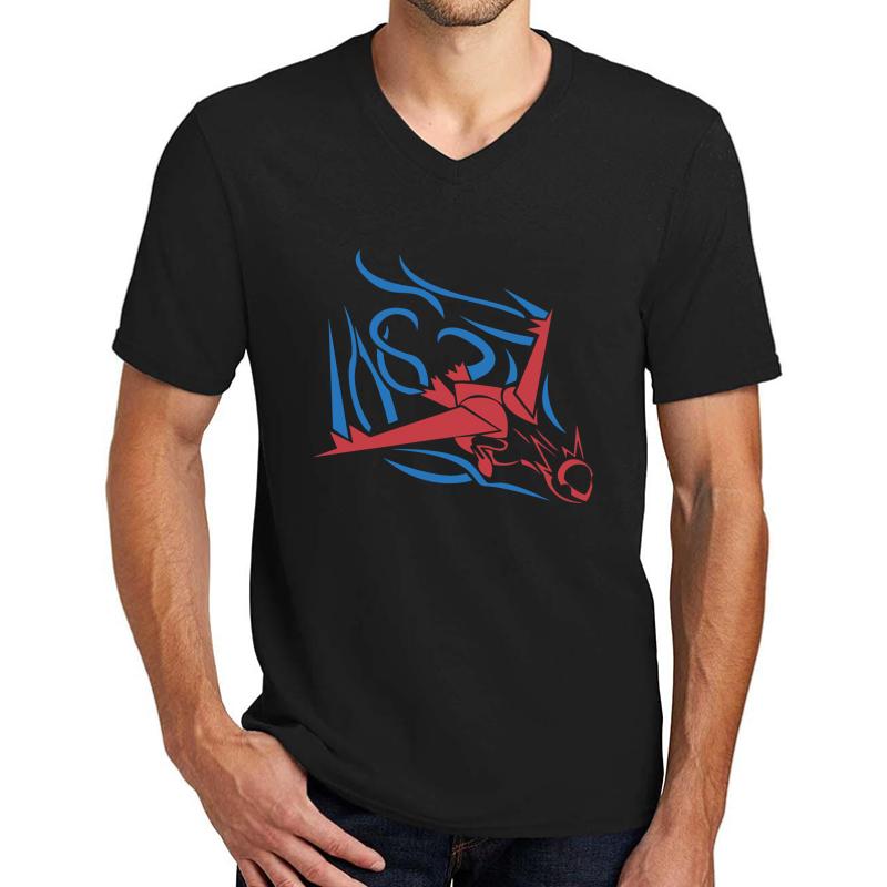 Tribal Latias Unisex V-Neck T-Shirt Men Black