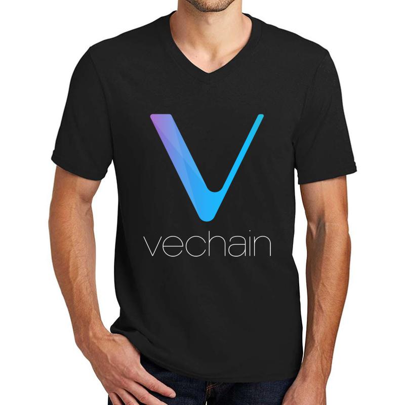 Vechain Crypto Hodler Unisex V-Neck T-Shirt Men Black