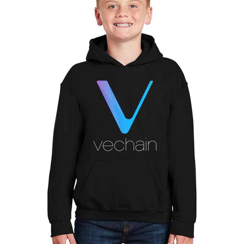 Vechain Crypto Hodler Youth Hooded Sweatshirt Boy Black