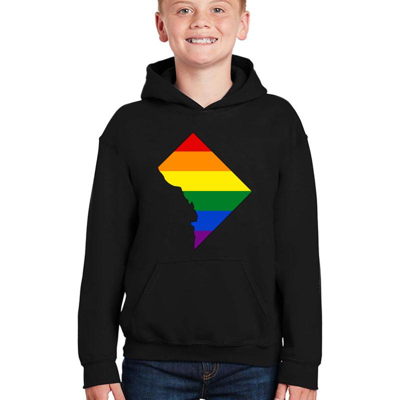 Washington Dc Pride! Youth Hooded Sweatshirt Boy Black