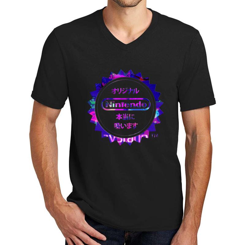 Vaporwave Nintendo Unisex V-Neck T-Shirt Men Black