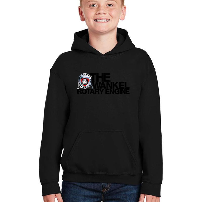 The Wankel Rotary Engine 3  Youth Hooded Sweatshirt Boy Black