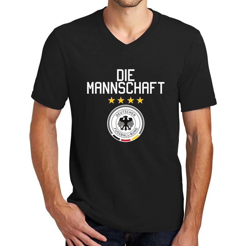 #Germany Unisex V-Neck T-Shirt Men Black