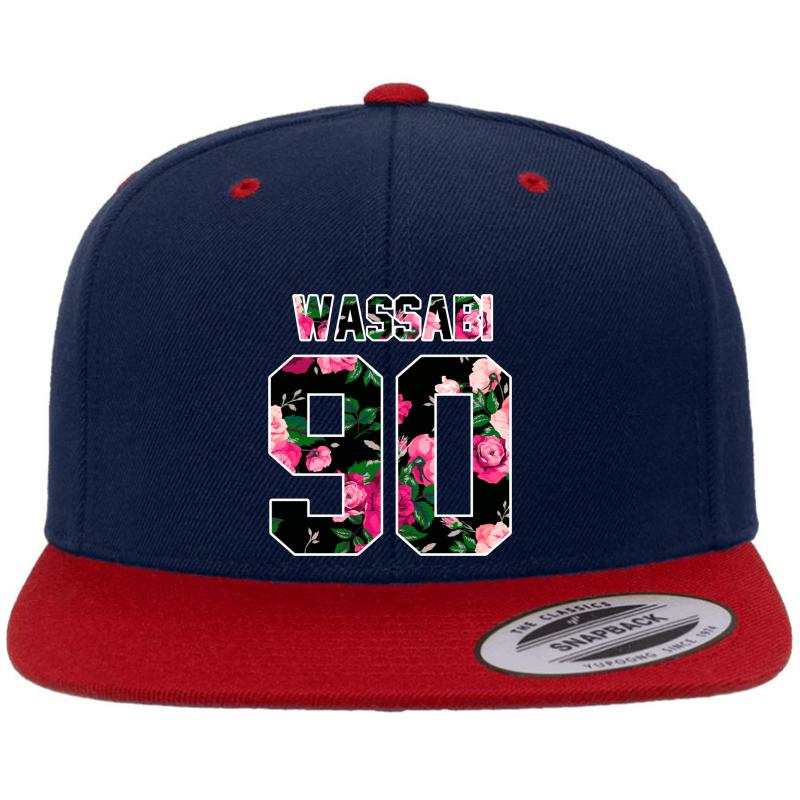 Alex Wassabi - Colored Flowers Premium Flat Bill Snapback Cap  Navy